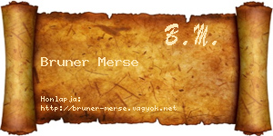 Bruner Merse névjegykártya